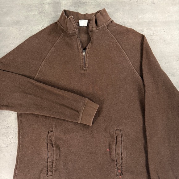 Carhartt Other - Carhartt 1/4 Zip Pullover Mens Medium Brown Waffle‎ Knit Workwear Sweater K346
